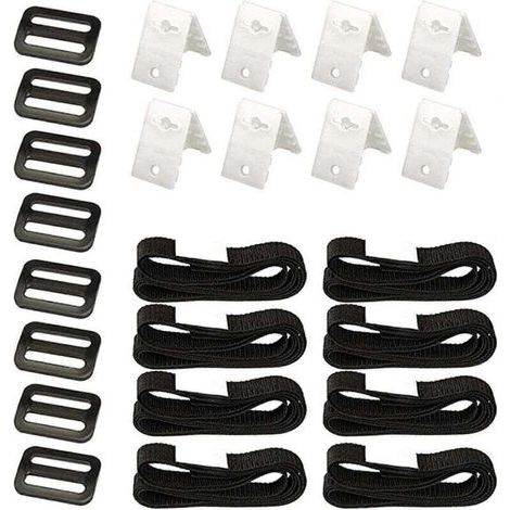 Lot de 8 sangles universelles pour bâche de piscine creusée, attaches pour chariot de transport de piscine, sangles de serrage pour bâche de piscine, enrouleur de pare-soleil, roue de visière (1/3)
