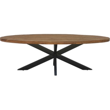 MANAUS-Table à manger ovale 8/10 personnes 210 cm en bois massif (1/5)