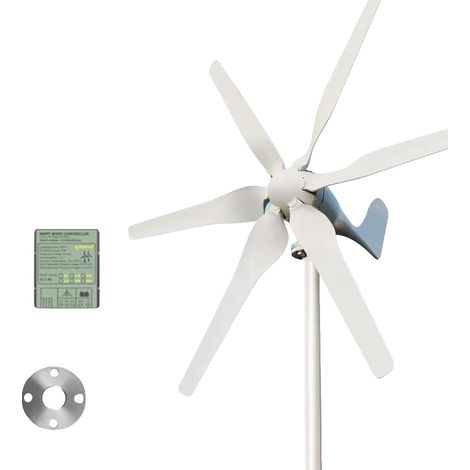 Generador eólico de alta eficiencia, apto para sistemas aislados de la red eléctrica, con control MPPT, 3000 W, 12 V. (1/2)