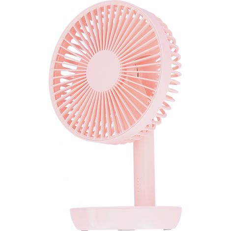Oszillierender Tischventilator, wiederaufladbar, leise, praktischer USB-Ladeventilator für Zuhause und Schule, Rosa (1/5)