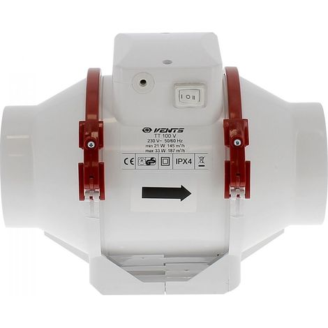 Extracteur TT 100 - 2 vitesses 145 et 187m3/h - VENTS