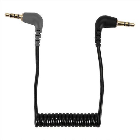 Câble micro TRS vers TRRS de remplacement, fil spiralé à ressort, cordon extensible pour émetteur et récepteur, connexion audio fiable, qualité durable, accessoire studio et scène. (1/5)