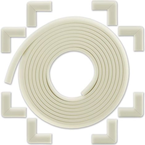 Protection des Bords et Coins de Meubles avec 8 Angles et Rebord de 5m en Mousse pour Table et Plus pour Bien Protéger Les Enfants Blanc Ivoire