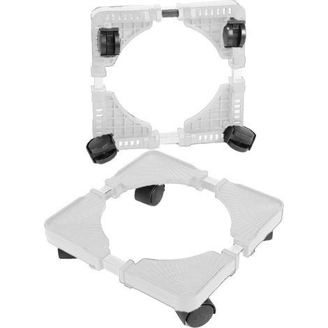 Support de Plantes à roulettes réglable et Universel avec roulettes pour Pot de Fleurs, pour Maison, Jardin, Cour, Plastique, 600 g (Blanc) (1/5)