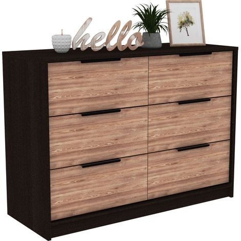 Cassettiera Kaia in melamina con 4 cassetti con guide metalliche e 2 armadietti inferiori (1/5)