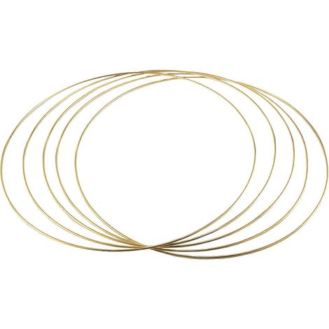 Lot de 5 anneaux métalliques dorés de 14 pouces pour couronne florale en macramé (1/5)