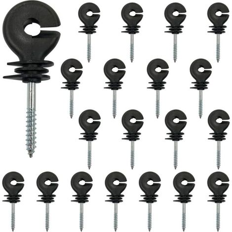Electric Fence Insulator for Animal Husbandry, 50Pcs M6 Thread Electronic Electric Fence Insulator Nails Screw-in Electric Fence Insulator for Tetragon, Round Tube