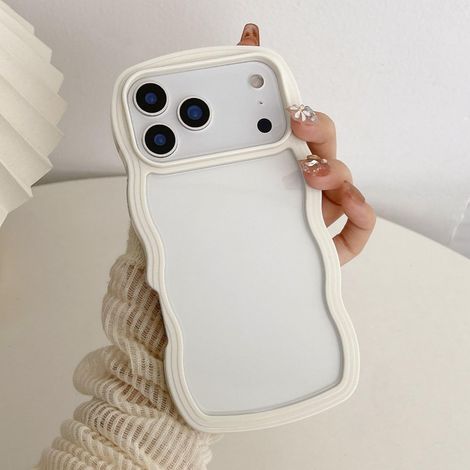 Compatible avec iPhone 18 Pro Max/17 Pro Max Étui, Coque de protection Transparente Esthétique pour Femme Fille Design Vague Mignonne Housse Fine pour iPhone 18 Pro Max/17 Pro Max Case - Blanc (1/5)