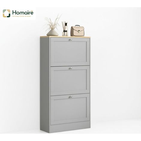 Aufbewahrungsmöbel mit Schubladen, Grau, Holzdekor 60 x 23,5 x 115 cm HOMAIRE (1/5)