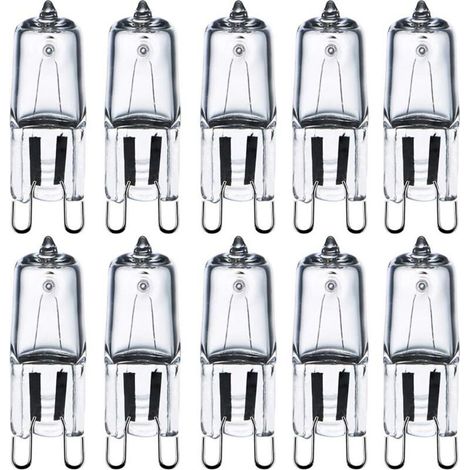 G9 220v 40w Ampoules Halogène Verre Transparent Ampoules Led Lampe De Table Lampe Murale Ampoule à Économie d'Énergie Lampes Antidéflagrantes Lumière Chaude(Pack De 10). (1/4)
