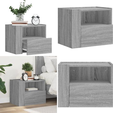 Table de chevet murale sonoma gris 45x30x35 cm - Table De Chevet Murale - Meuble De Chambre - Armoire Suspendue - Rangement Mural - Table De Nuit - Home & Living (1/5)