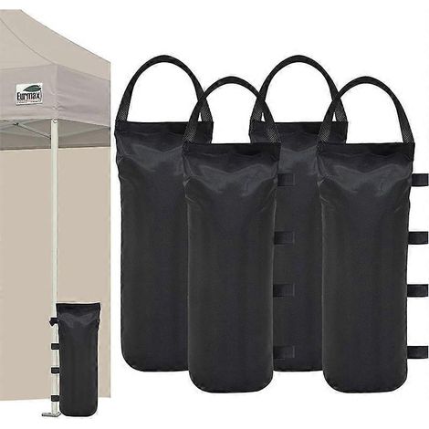 Sacs de sable lourds pour auvent de tente publicitaire extérieure, protection solaire, coupe-vent (sans sable), lot de 4 (noir) (1/5)