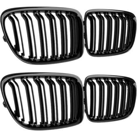 4 rejillas delanteras de doble lama para parachoques delantero, negro brillante, para E84 Sdrive Xdrive 2009-2015