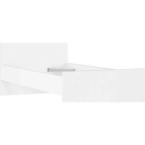 Dmora Struttura per letto, colore bianco lucido, cm 96 x 80 x 196.6, con imballo rinforzato