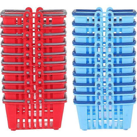 Lot de 20 mini paniers de courses avec poignée, mini paniers de rangement, accessoires pour la maison-6.5X4.5X3.5CM (1/2)