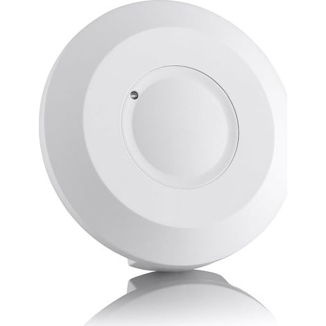 Detector de movimiento para interiores, montaje en superficie de techo, sensor HF, compatible con LED, programable, alcance de 2 a 16 m/360°, potencia máxima de 800 W/300 W. (1/5)
