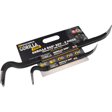 Roughneck Set de pied de biche barre de gorille 2 pièces, fer à ongles, pied de biche 14"+ 24"