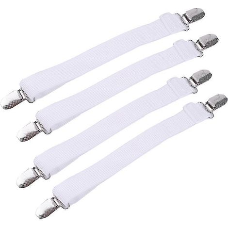 12-Pcs Multipurpose Sheet Fasteners, Elastic Bands with Clips for Bed Sheets (1/3)