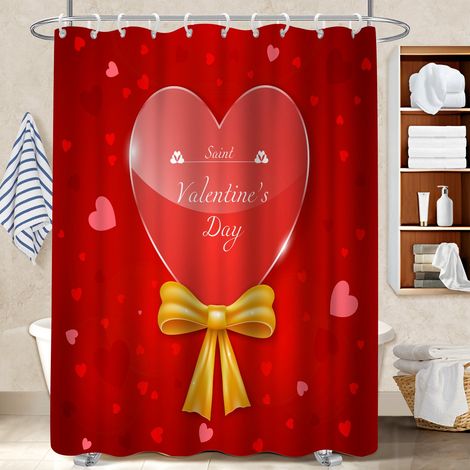 Rideau polyester pour douche 180x180 bordure lestée rideau étanche pour une petite salle de bain (1/5)