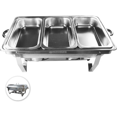 Herzberg HG-8022-3: Professionelle Chafing Dish - 3 Stück 1 / 3rd Food Pan