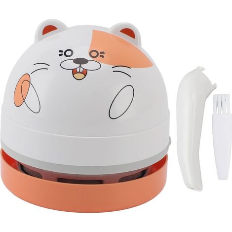 Aspirateur de bureau avec embout, brosse de nettoyage, mini aspirateur de table portable pour miettes d'ordinateur, voiture, hamster
