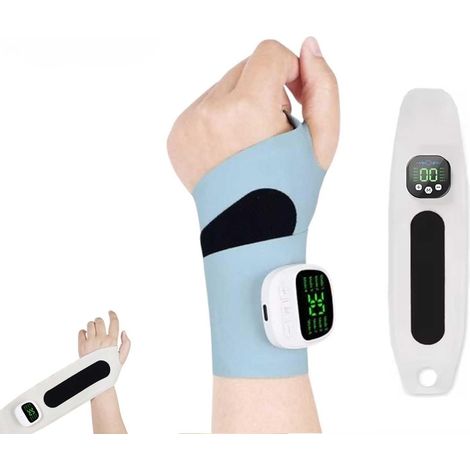 Masseur de poignet électrique rechargeable et réglable, coussin chauffant portable sans fil pour les mains avec 8 modes et 30 niveaux d'intensité, appareil de massage portable pour un usage quotidien (1/5)