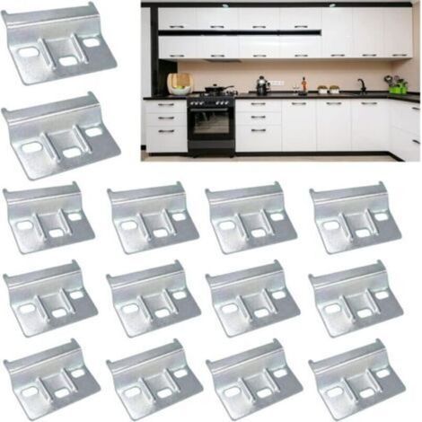 14 Pièces Rail De Suspensio Pièce De Suspension D'armoire Plaque Support Mural Connecteur De Meuble Cintres Pour Plaque Murale En Acier Pour Armoire Penderie Meubles (1/4)