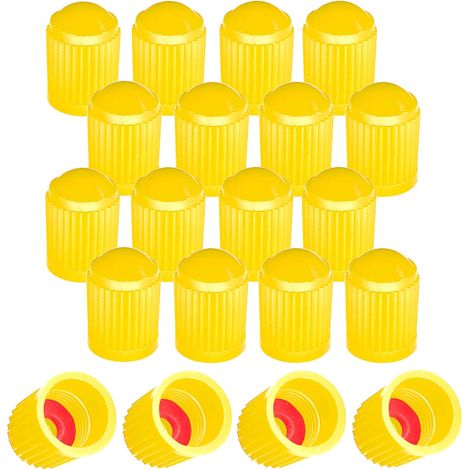 20x Bouchon de valve capuchon plastique schrader pneu vélo moto auto voiture quad trottinette, jaune