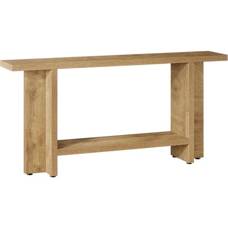 Consola de recibidor 150 x 30 x 80 cm de MDF marrón con 2 estantes MODENUIT (1/5)