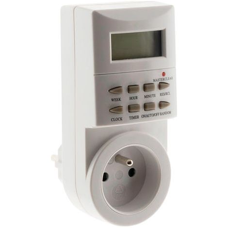 Programmateur hebdomadaire digital 49 programmes – Puissance 3680W sous 230V – Programmation à la minute près – Déclenchement aléatoire (1/5)