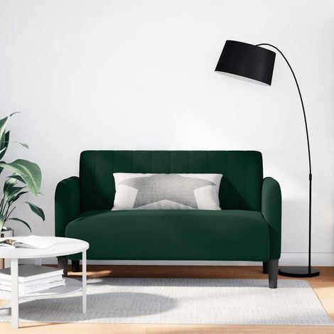Canapé causeuse en velours vert foncé, assise 109 cm - PANGIVO (1/5)
