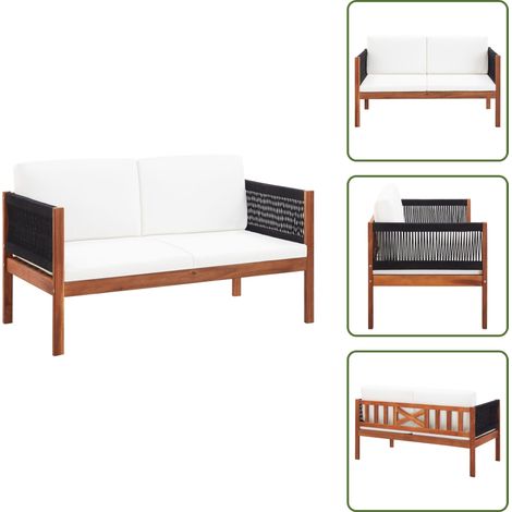 Canapé de jardin à 2 places Bois d'acacia massif - Canapé De Jardin - Mobilier De Jardin - Banc De Jardin - Acacia Massif - Chaise Longue (1/5)