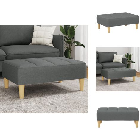 Repose-pied gris foncé 77x55x31 cm tissu - Tabouret - Repose-pied - Pouf - Meuble Salon - Décor Intérieur (1/5)