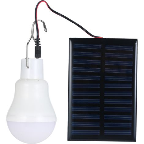 Ampoule LED Solaire – Panneau Solaire, Crochet – IP44, Batterie 800 mAh – Pêche, Camping, Randonnée, Urgence (1/5)
