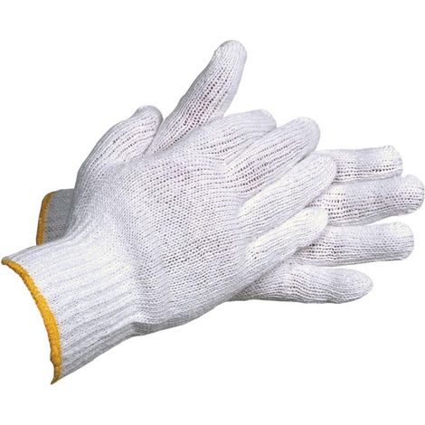 Pack de 12 guantes de algodón con puño elástico para jardinería