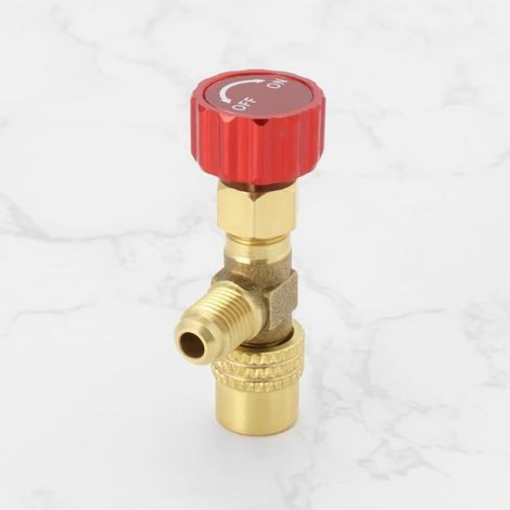 Vanne De Charge R1234yf - 6,35 mm SAE Vers 12,7 mm Acme - Pour Tuyau De Remplissage Réfrigérant - 1 Pièce (1/5)