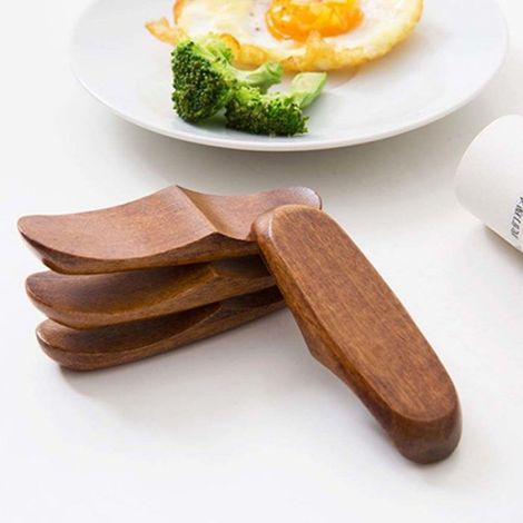 porte-baguettes en bois Repose-baguettes en bois couleur café, 5 pièces, cuillère fourchette porte-baguettes articles set (1/4)