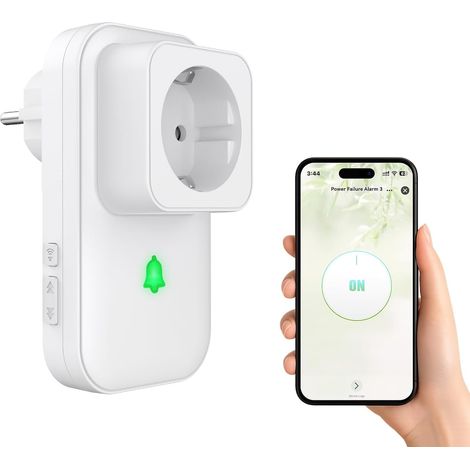 Détecteur de Coupure de Courant WiFi, Prise Intelligente avec Alarme WLAN, 110DB Alerte en Cas de Panne de Courant, Compatible avec l'application avec indicateur LED (1/5)