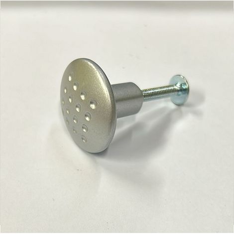 ORECA - POMOLO ZAMA ALLUMINIO SATINATO TONDO PUNTINATO 27X23MM