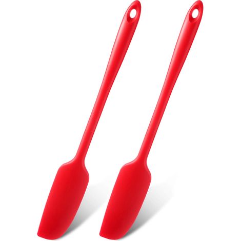 Spatule En Silicone - Tête Inclinée Longue 28 Cm - Résistante À La Chaleur Jusqu'à 250 °C - Pour Bocaux, Mixeurs, Pâtisserie Et Cuisine - 1 Pièce (1/5)