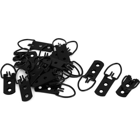 20 pièces 52 mm x cadres de fixation en métal trois anneaux D cintre porte-clés crochets (1/3)