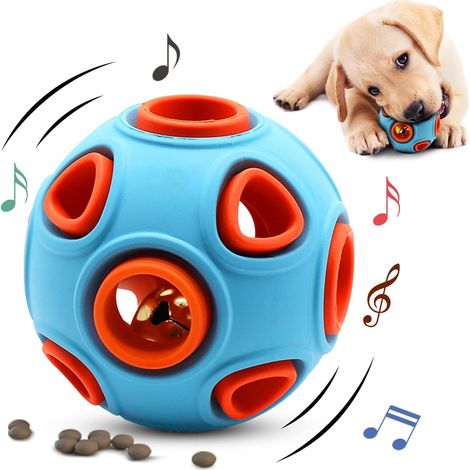 Toy , Indestructible Dog Toy Ball, Interactive Squeaking Dog Toy for Developing and Stimulating Senses, Natural Rubber Teeth Cleaning Toy Ball 8CM (1/5)