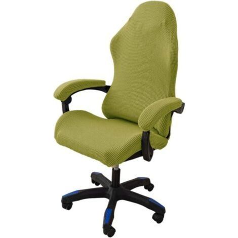 4 Pièces Housse de Chaise de Bureau avec Accoudoirs,Housses de Chaise de Gaming,Housse Fauteuil Bureau Lavable,Antidérapant,Convient aux chaises de Jeu,chaises d'ordinateur,chaises pivotantes (Vert) (1/5)