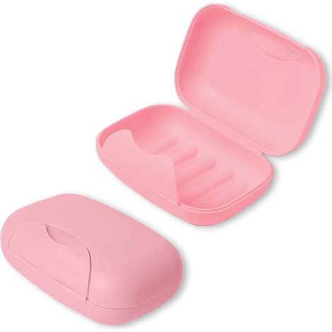 2 boîtes à savon Divers accessoire de salle de bain, plastique PP alimentaire, étanches, rainurées, pour voyage, randonnée et camping (1/5)