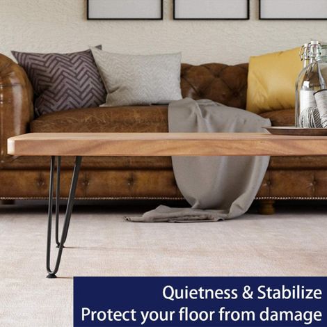 Aqrau Support de pied de table noir avec deux poteaux, hauteur 30cm 4 pcs (diamètre du poteau 12mm) (1/5)