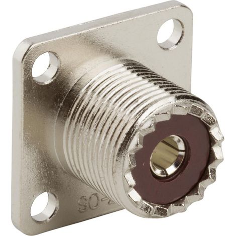 Conector UHF PL259 Hembra Chasis 4 Tornillos UHF-202