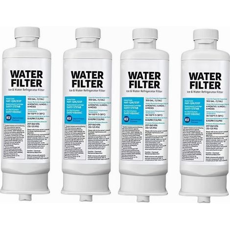 Lot 4 filtres à eau pour réfrigérateur, pièce rechange professionnelle qualité supérieure pour congélateur DA97-17376B, accessoires (1/5)