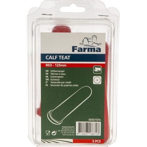 Tettarella per vitelli Super intaglio a X rossa 5pz FARMA 505015FA