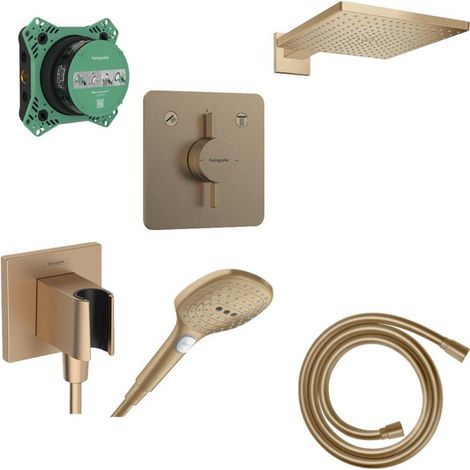 Hansgrohe Duoturn Q Ensemble de douche - élément encastré - robinet encastré - pomme de douche - support de douchette - flexible de douche - douchette