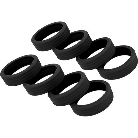 Lot de 8 protections de roues de valise en silicone noir, antibruit (1/5)